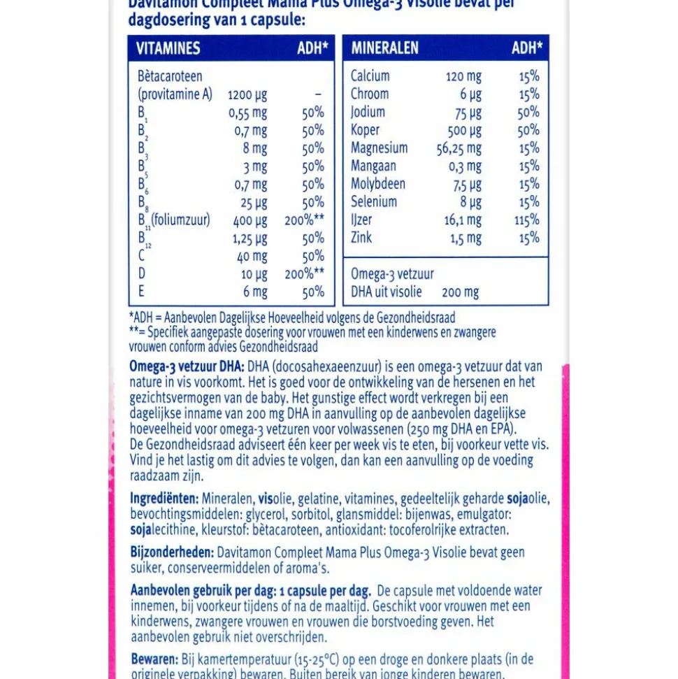 Davitamon Compleet Mama Omega-3 Visolie 60 capsules