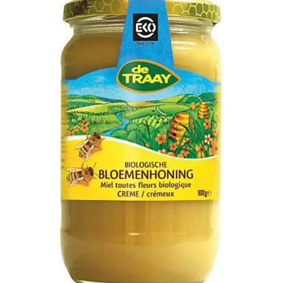 De Traay Honing Bloemen Creme Eko 900 gr