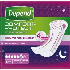 Depend Pads Super Night 6 stuks