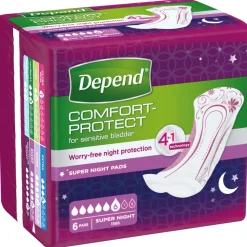 Depend Pads Super Night 6 stuks