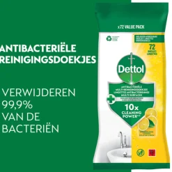 Dettol Antibacteriële Reinigingsdoekjes Sprankelende Citroen 72 stuks