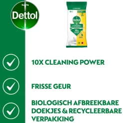 Dettol Antibacteriële Reinigingsdoekjes Sprankelende Citroen 72 stuks