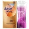 Durex - Nude XL Condooms 10 stuks & Play Massage Gel 2 in 1 Aloë Vera 200 ml - Pakket