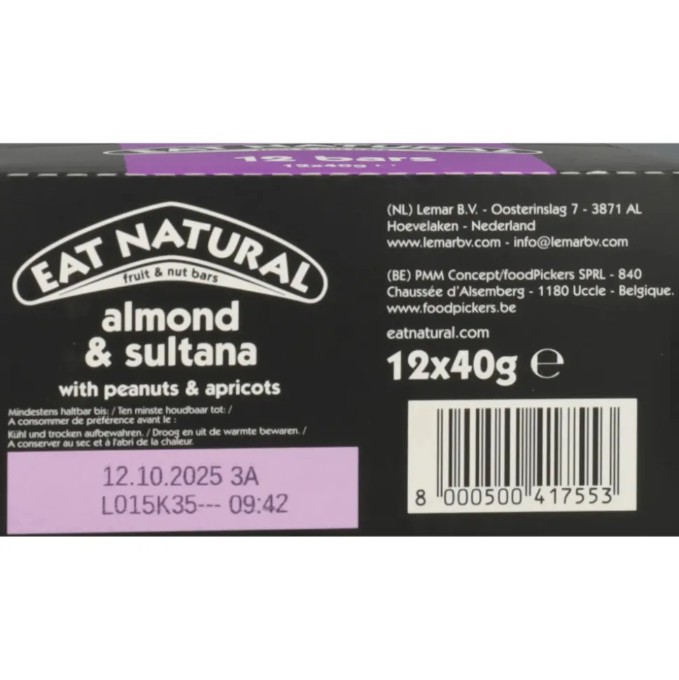 Eat natural Fruit & Noten Bar Amandel & Sultana 12 x 50 gr