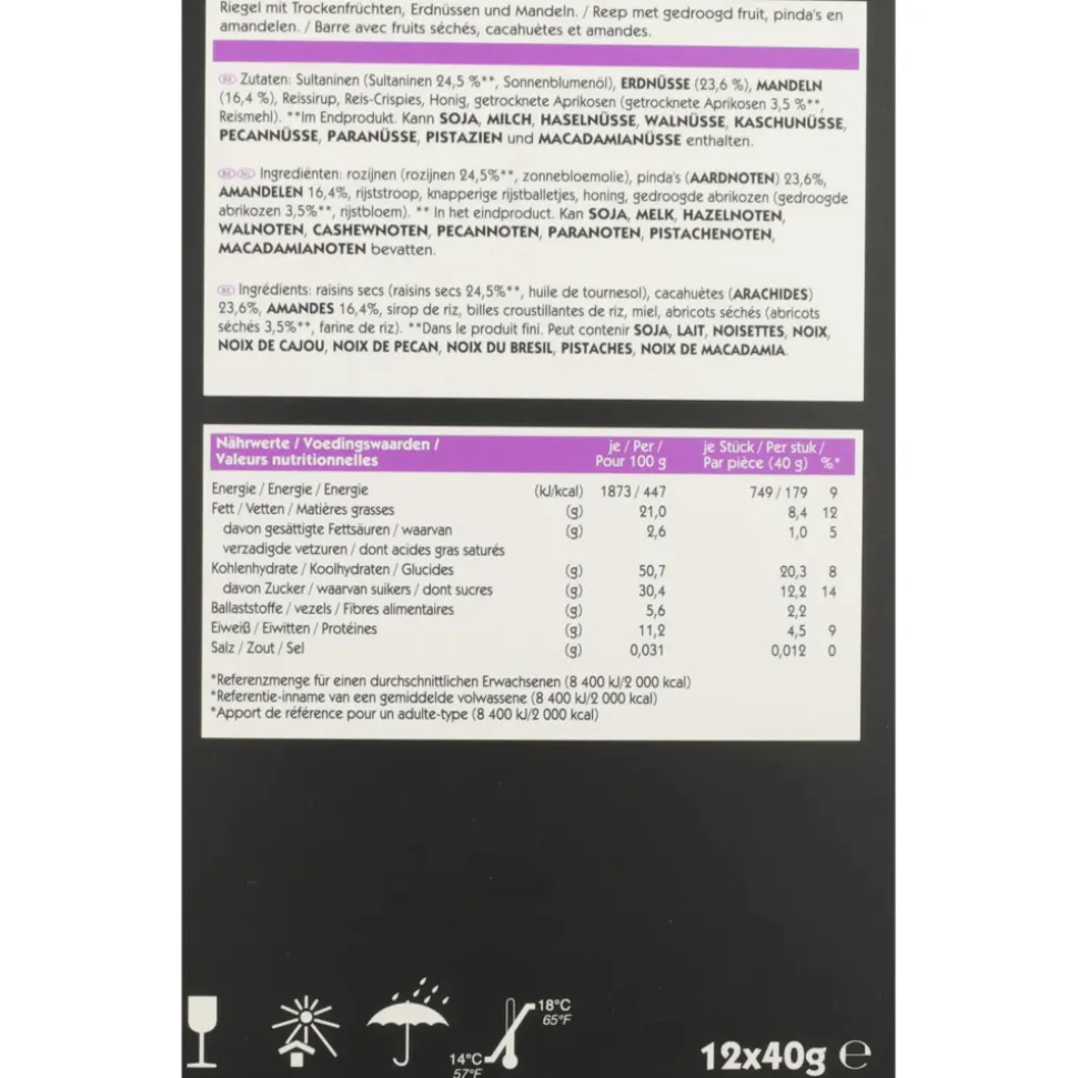 Eat natural Fruit & Noten Bar Amandel & Sultana 12 x 50 gr