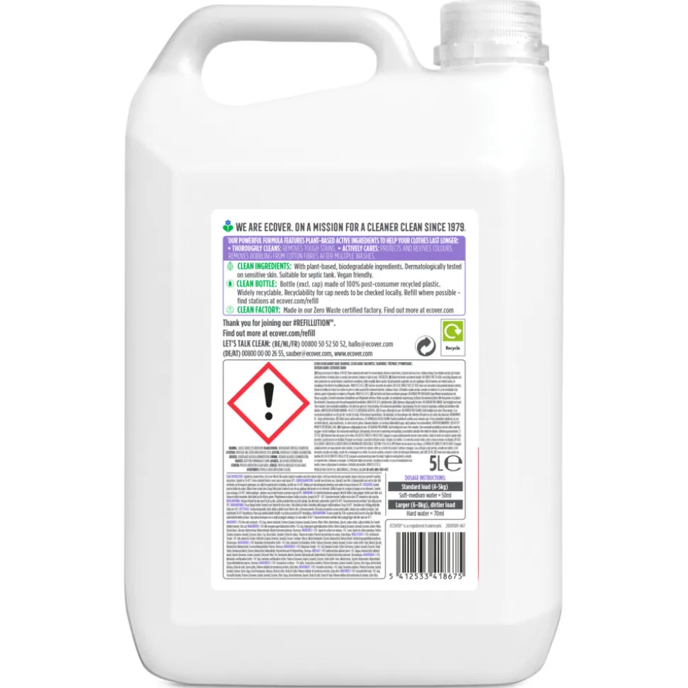 Ecover Vloeibaar Wasmiddel Color Appelbloesem Freesia 100 Wasbeurten 5 liter