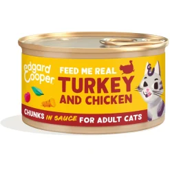 Edgard & Cooper Adult Chunks Kattenvoer Nat Kip & Zalm & Kalkoen & Lam 24 x 85 gr