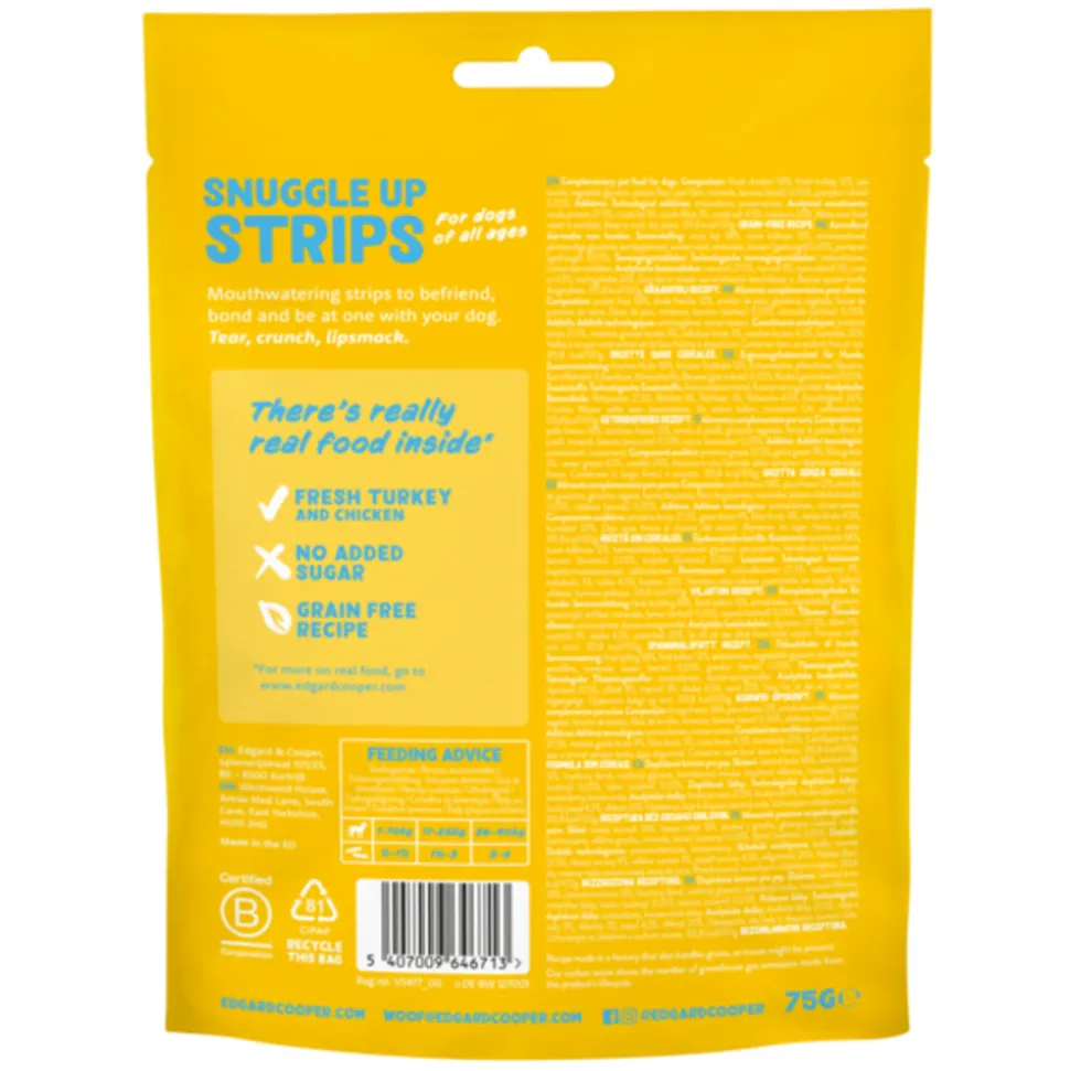 Edgard & Cooper Adult Strips Kalkoen - Kip 75 gr