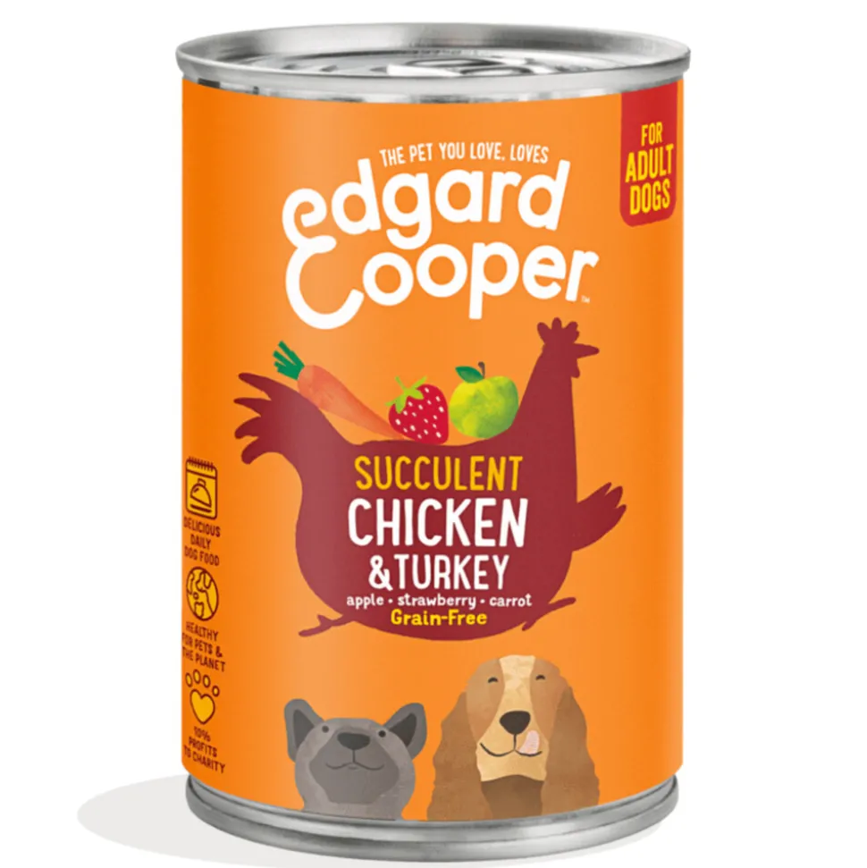 Edgard & Cooper Blik Vers Vlees Hondenvoer Kip - Kalkoen 400 gr