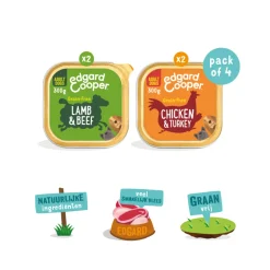 Edgard & Cooper Hondenvoer Multipack Kip - Kalkoen en Lam - Rund 4 x 300 gr
