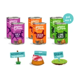 Edgard & Cooper Hondenvoer Multipack Kip - Wild - Lam 6 x 400 gr