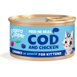 Edgard & Cooper Kattenvoer Kitten Chunks Kabeljauw - Kip 85 gr