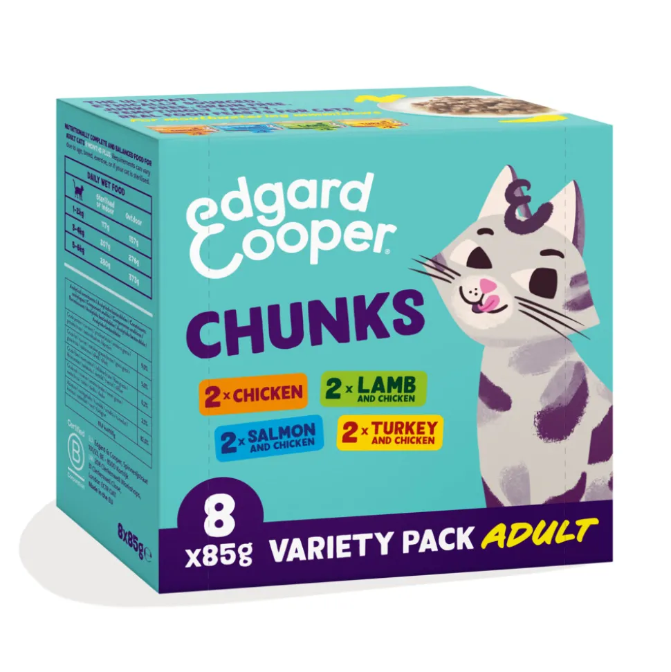Edgard & Cooper Kattenvoer Adult Multipack 8 x 85 gr