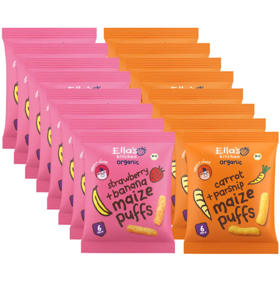 Ella's kitchen 16 stuks Maize Puffs Pakket