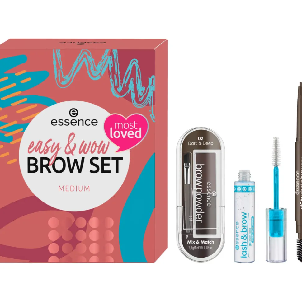 essence Easy & WOW Brow Set Medium 3 stuks