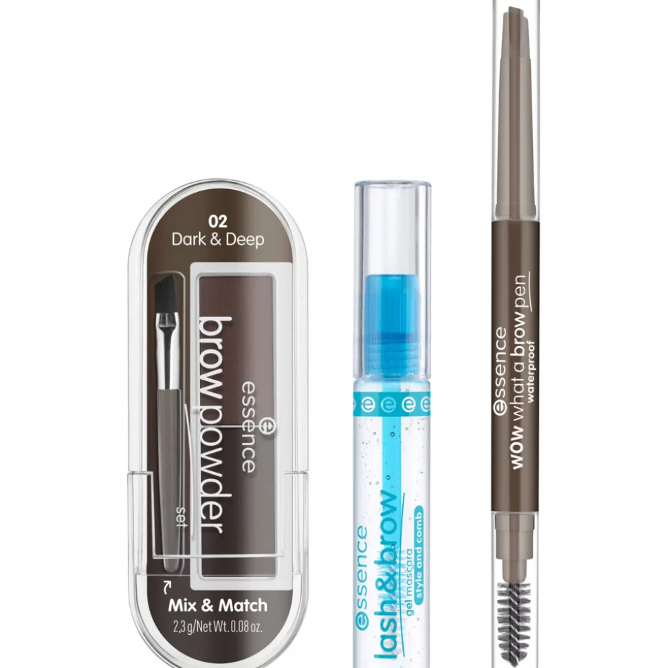 essence Easy & WOW Brow Set Medium 3 stuks