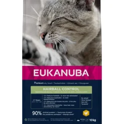 Eukanuba Adult Hairball Control Kattenvoer 10 kg