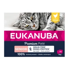 Eukanuba Premium Paté Graanvrij Senior Kattenvoer Nat Kip Multi-Pack 12 x 85 gr