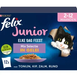 Felix Elke Dag Feest Mix Selectie in Gelei Junior 12 x 85 gr