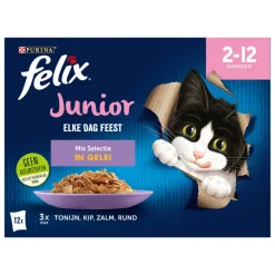 Felix Elke Dag Feest Mix Selectie in Gelei Junior 12 x 85 gr