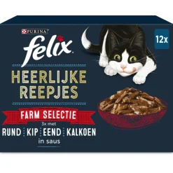 Felix Heerlijke Reepjes Selectie Farm 12 x 80 gr