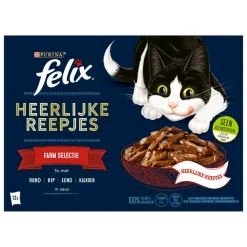 Felix Heerlijke Reepjes Selectie Farm 12 x 80 gr