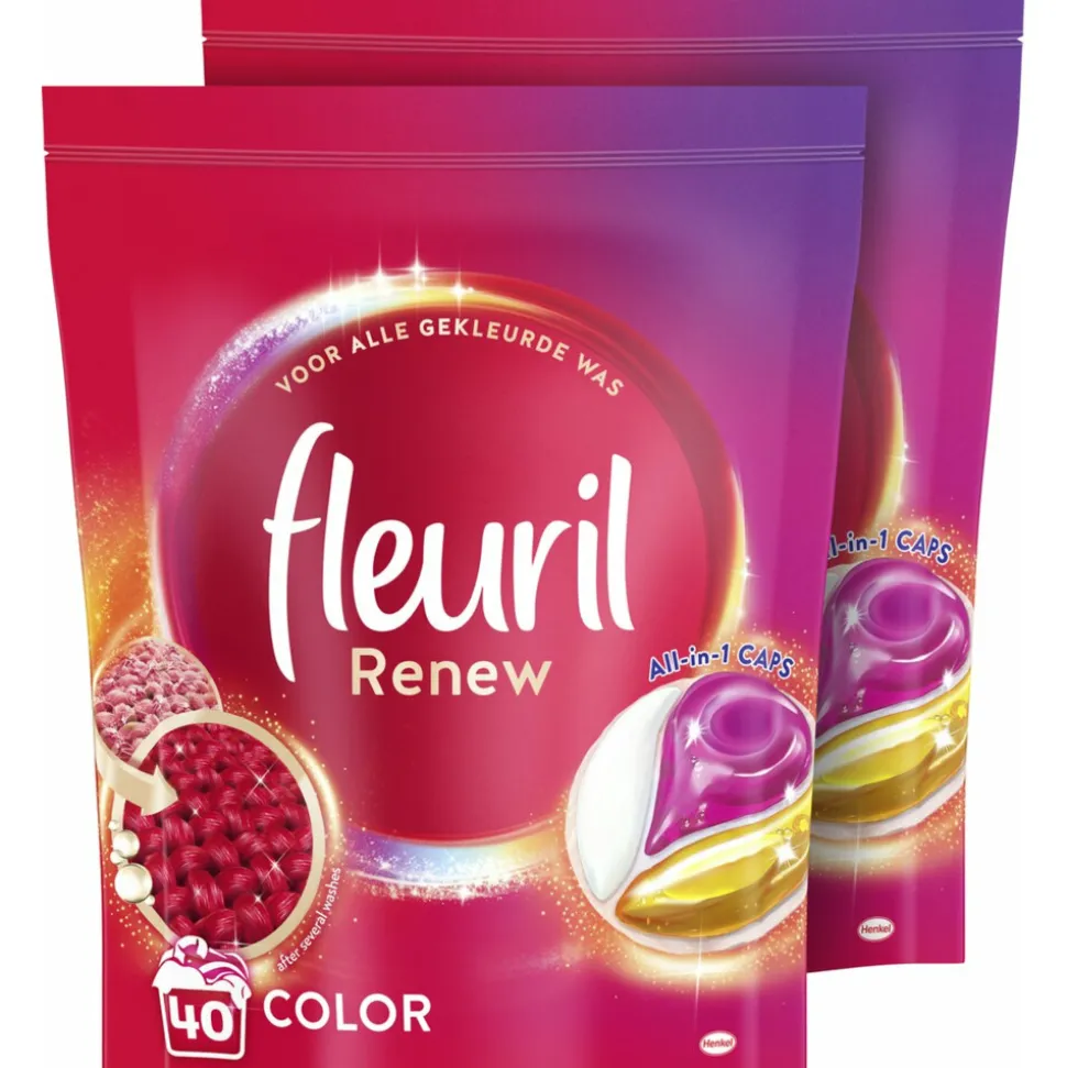 Fleuril Wasmiddelcapsules Renew Kleur 2 x 40 stuks
