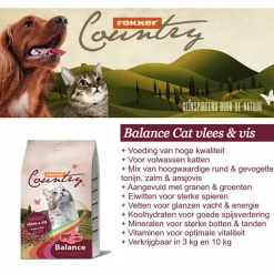 Fokker Country Balance Kattenvoer Vlees & Vis 10 kg