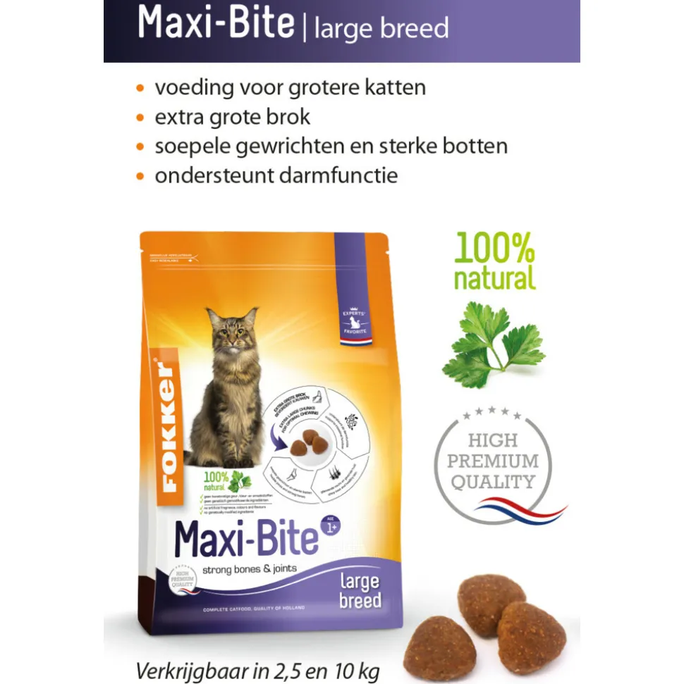 Fokker Maxi-Bite Kattenvoer Large Breed 10 kg