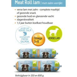 Fokker Meat Roll Hondenvoer Nat Lam - Zalm 350 gr