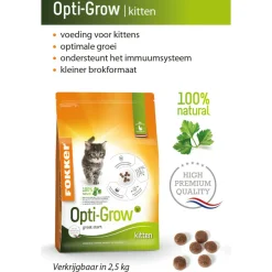 Fokker Opti Grow Kitten Kattenvoer Gevogelte 2,5 kg