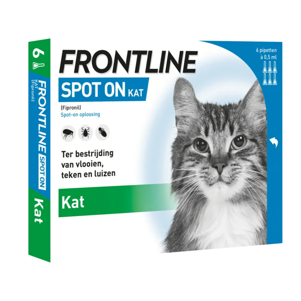 Frontline Spot On Anti Vlooien en Teken Druppels Kat vanaf 1 kg 6 pipetten