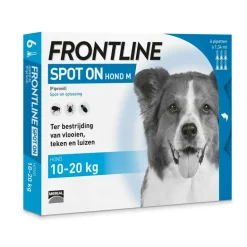 Frontline Spot On Anti Vlooien en Teken Druppels Hond 10 - 20 kg 6 pipetten