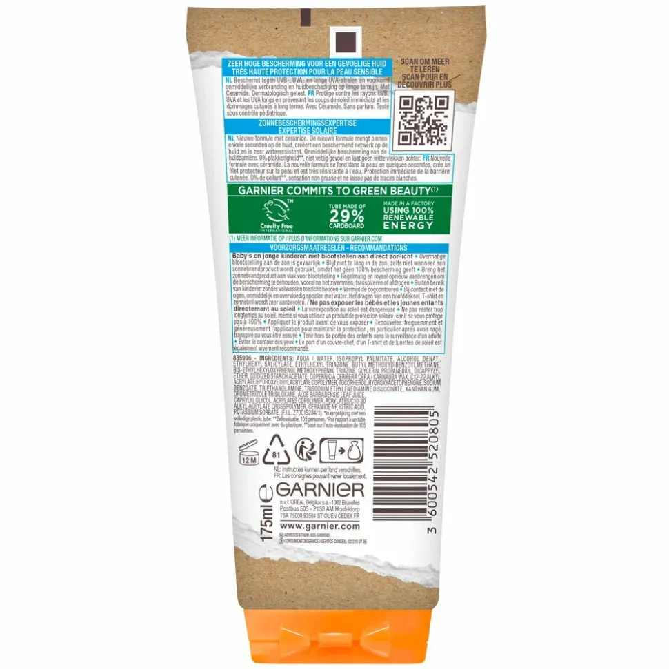 Garnier Ambre Solaire Sensitive Expert+ Kids Zonnebrandmelk SPF 50+ 175 ml