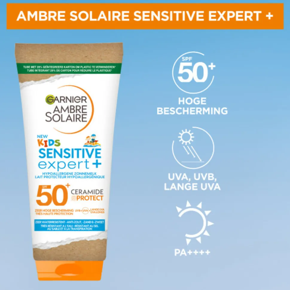 Garnier Ambre Solaire Sensitive Expert+ Kids Zonnebrandmelk SPF 50+ 175 ml