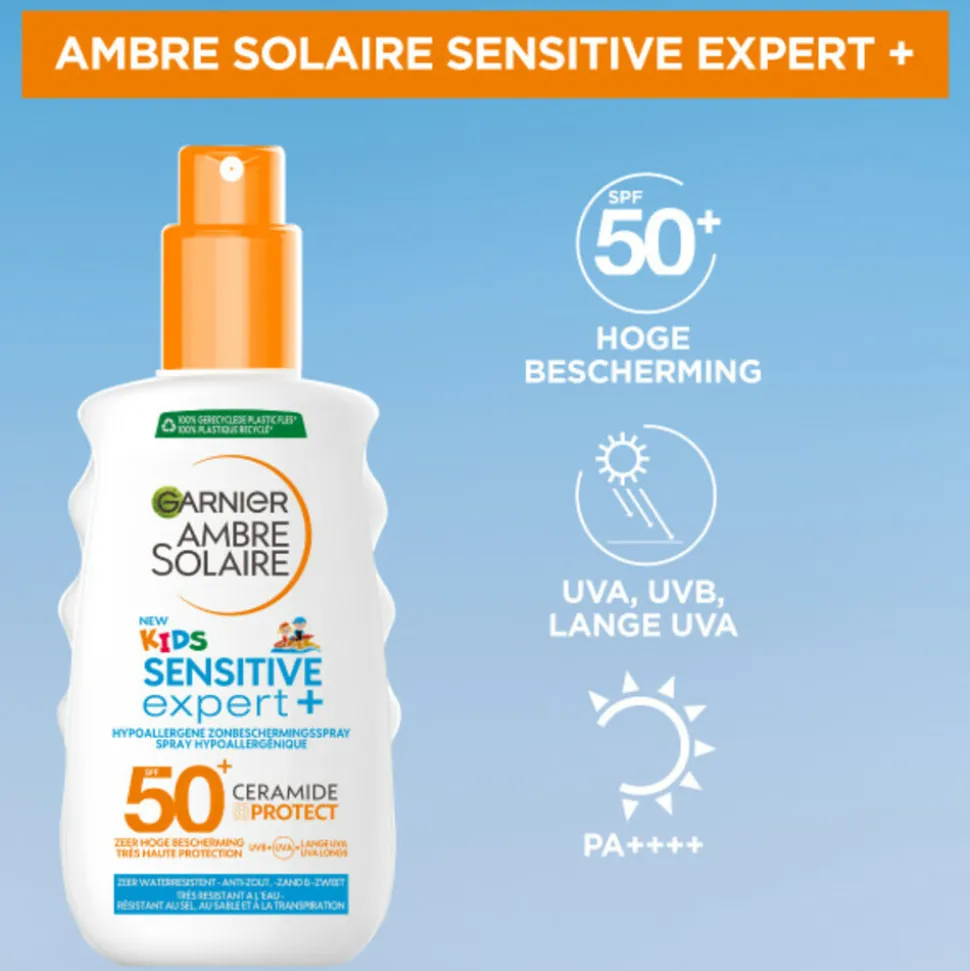 Garnier Ambre Solaire Sensitive Expert+ Kids Zonnebrandspray SPF 50+ 150 ml