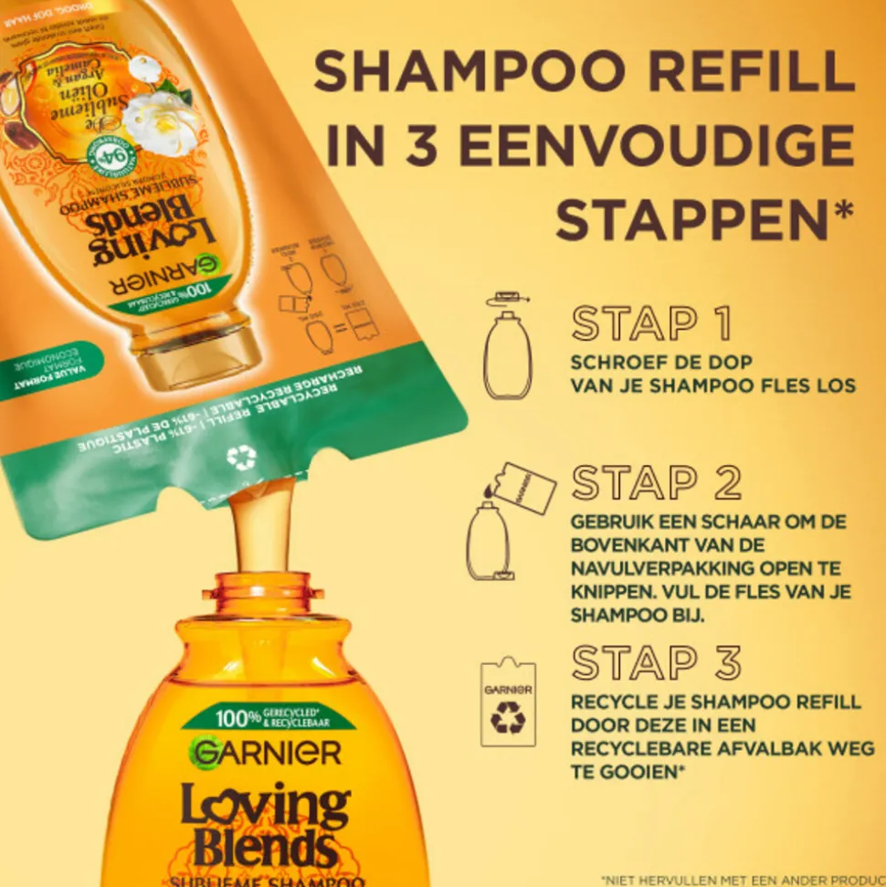 Garnier Loving Blends Argan- en Cameliaolie Shampoo Refill 250 ml