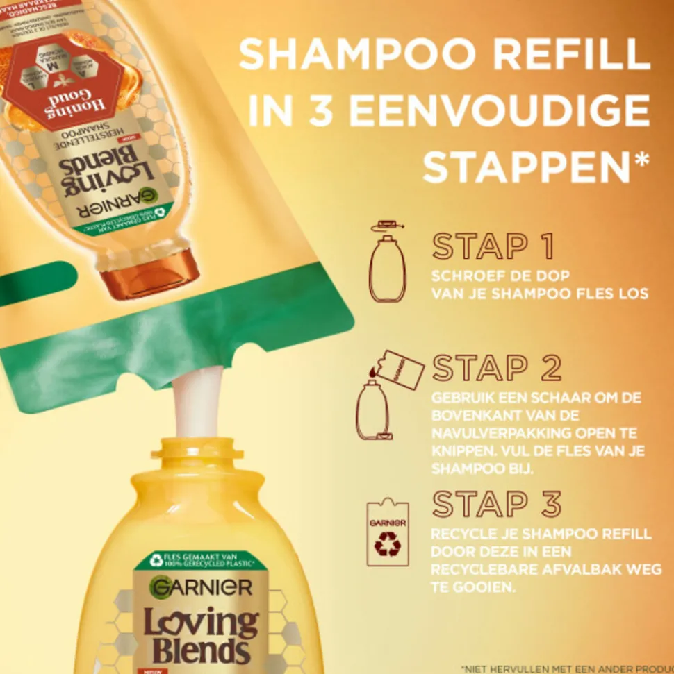 Garnier Loving Blends Honing Goud Shampoo Refill 250 ml