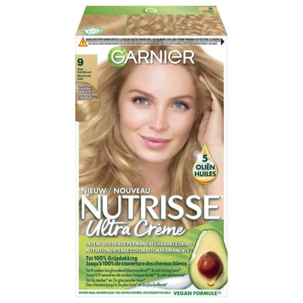 Garnier Nutrisse Ultra Crème Permanente Haarkleuring 9.0 Zeer Lichtblond