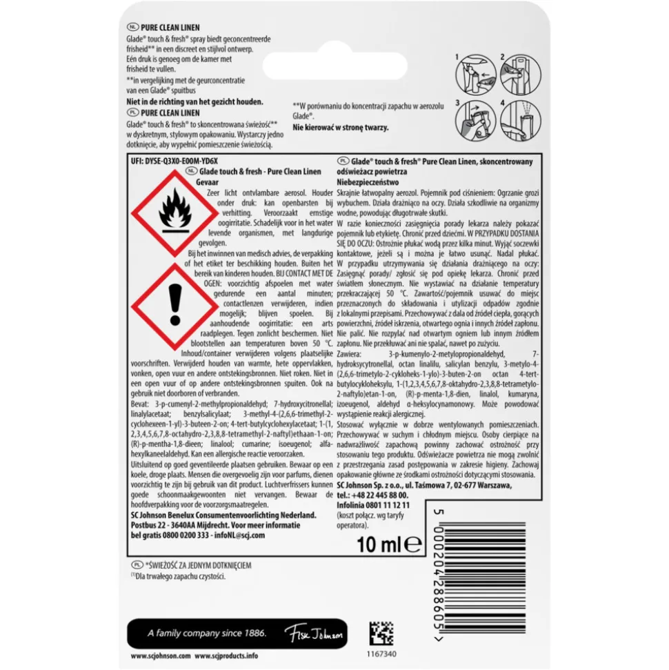 Glade Touch & Fresh Pure Clean Linen 10 ml