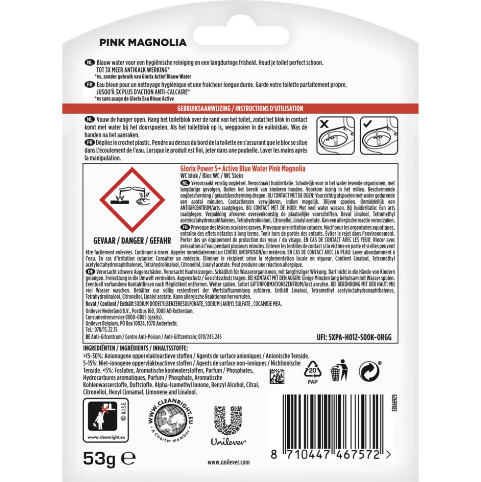 Glorix Toiletblok Blauw Water Pink Magnolia