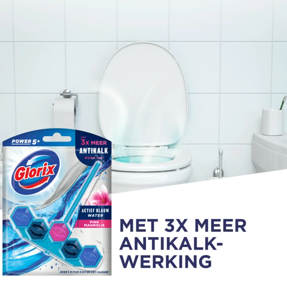 Glorix Toiletblok Blauw Water Pink Magnolia