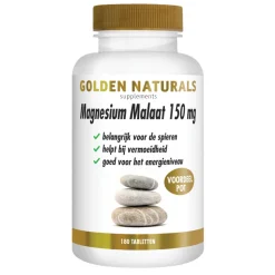 Golden Naturals Magnesium Malaat 150 mg 180 tabletten