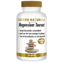 Golden Naturals Magnesium Tauraat 180 vegacapsules