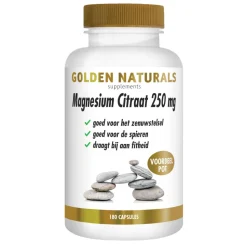 Golden Naturals Magnesium Citraat 250mg 180 vegacapsules