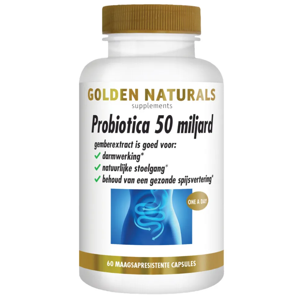 Golden Naturals Probiotica 50 Miljard Maagsapresistent 60 vegacapsules
