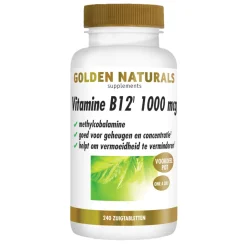 Golden Naturals Vitamine B12 1000mcg Vegan 240 zuigtabletten