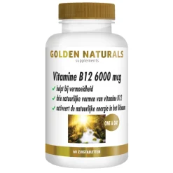 Golden Naturals Vitamine B12 6000mcg Vegan 60 zuigtabletten