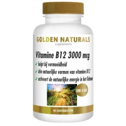 Golden Naturals Vitamine B12 3000mcg Vegan 60 zuigtabletten