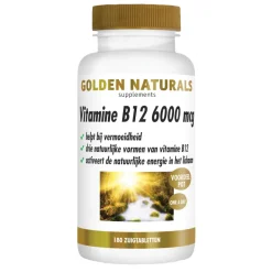 Golden Naturals Vitamine B12 6000mcg Vegan 180 zuigtabletten